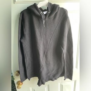 Mens Medium Zara black knit sweater pullover hoodie
